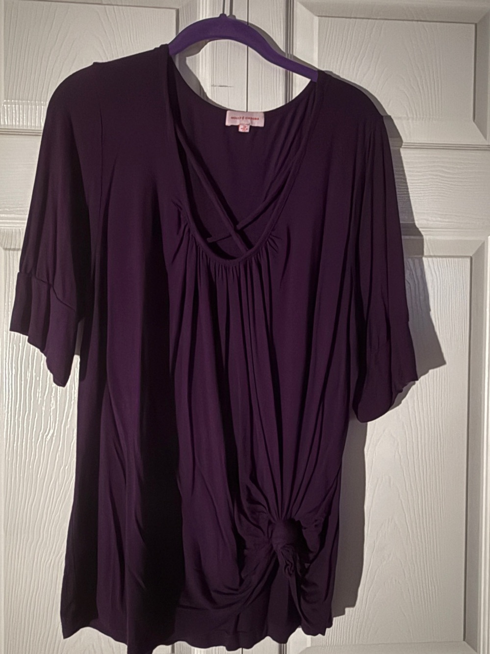 Women’s Knot-Front Tunic in Deep Purple
